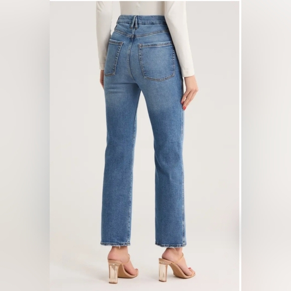 Good American Good Curve Straight Leg Jeans In Indigo Size 12/31  NWT - Picture 12 of 12